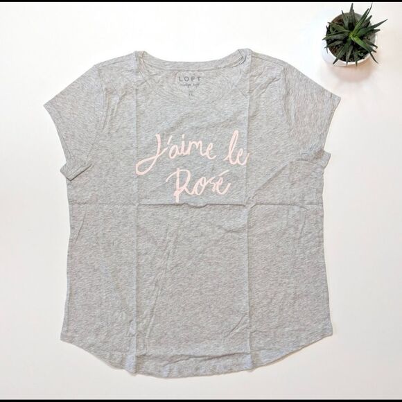 NWOT Loft “J’aime le Rose” Top - Picture 2 of 6